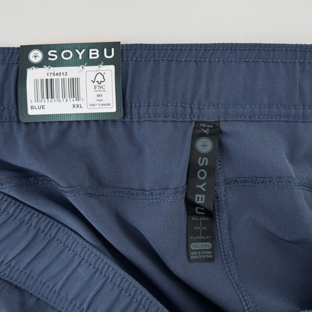 Soybu Shorts Mens XXL Blue Pull On Elastic Waistband Active Lightweight Gorpcore - Picture 6 of 13